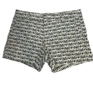 Banana Repub Cotton blend Elephant Print Shorts Olive Green Size 8 WOM